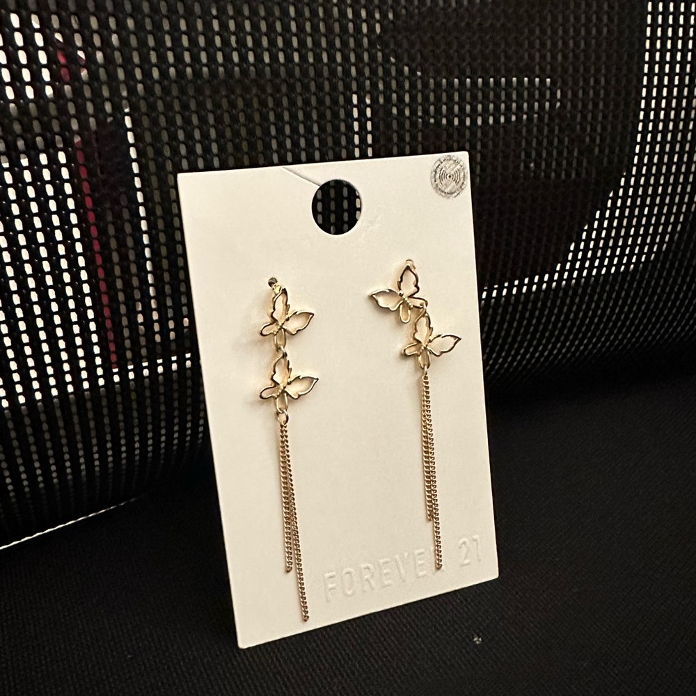 Forever 21 golden butterfly earrings